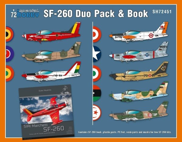 Special Hobby 72451 SIAI-Marchetti SF-260 Duo Pack &amp; Book 1/72