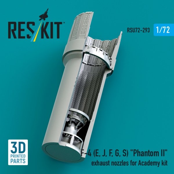 RESKIT RSU72-0293 F-4 (E, J, F, G, S) &quot;Phantom II&quot; exhaust nozzles for Academy kit (3D Printed) 1/72