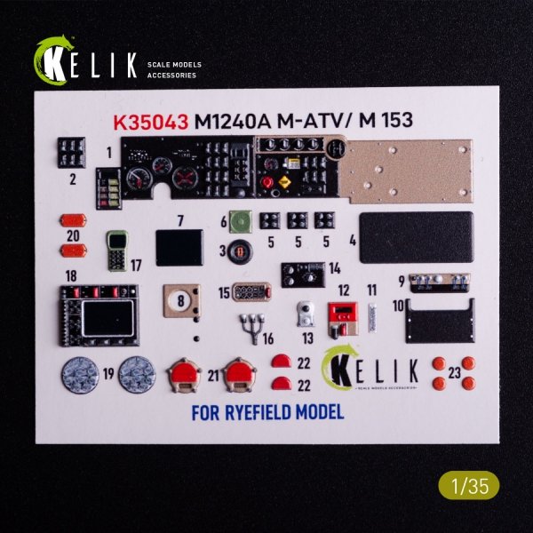 Kelik K35043 M1240A M-ATV - interior 3D decals for RFM kit (1/35)