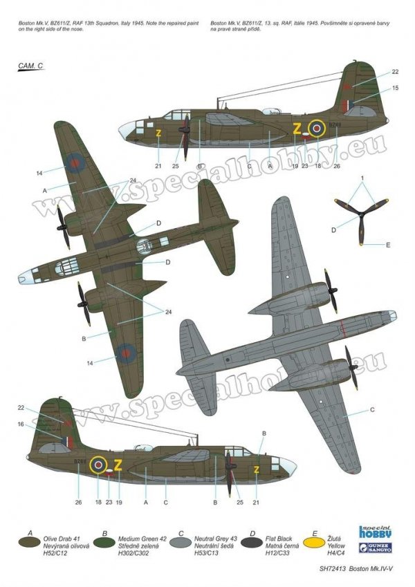 Special Hobby 72413 Boston Mk. IV/ V 'The Last Version in RAF and Free French Service' 1/72