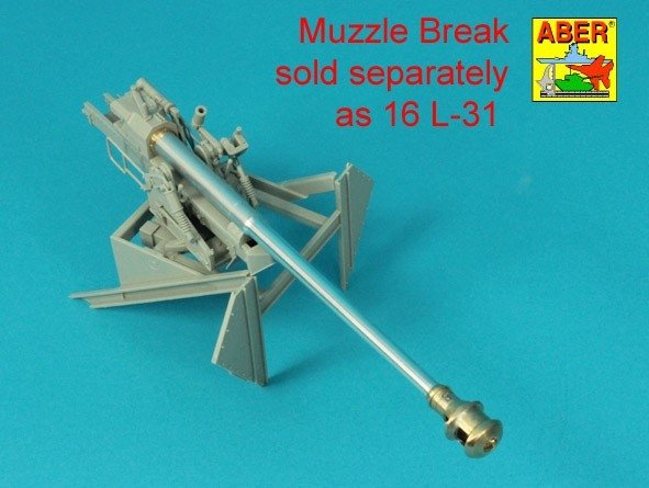 Aber 16l-29 Barrel for the Pak 40 anti-tank gun without muzzle brake / Lufa do armaty p/panc Pak 40 bez hamulca wylotowego 1/16