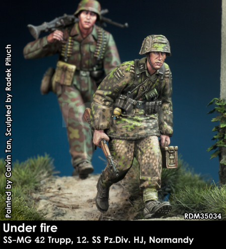 RADO Miniatures RDM35034 Under fire. W-SS MG 42 team, 12. SS-Pz.Div. HJ, Normandy 1944 1/35