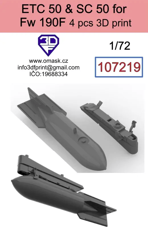 Omask 107219 ETC50 + SC50 for Fw190F (4 pcs) 1/72