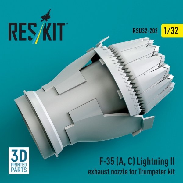 RESKIT RSU32-0202 F-35 (A, С) Lightning II exhaust nozzle for Trumpeter kit (3D Printed) (1/32)