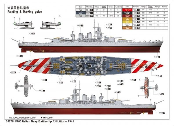 Trumpeter 05778 Italian Navy Battleship RN Littorio 1941 1/700