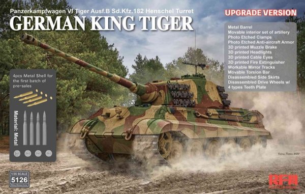 Rye Field Model 5126 German King Tiger Ausf.B Sd.Kfz.182 Henschel Turret - Upgrade Version 1/35