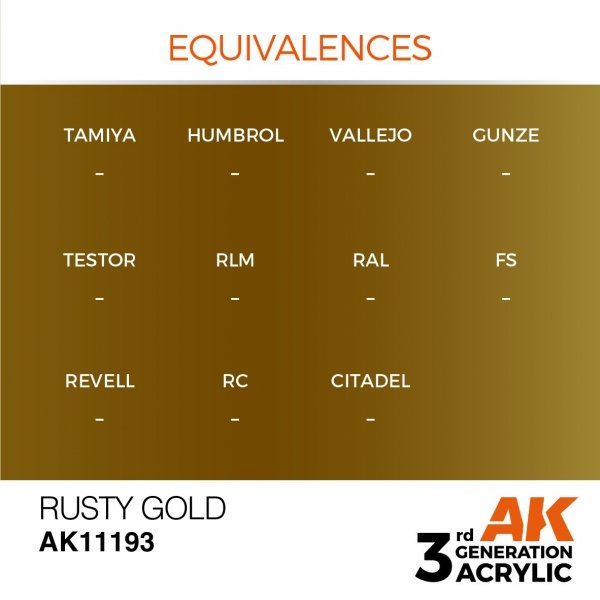 AK Interactive AK11193 RUSTY GOLD – METALLIC 17ml
