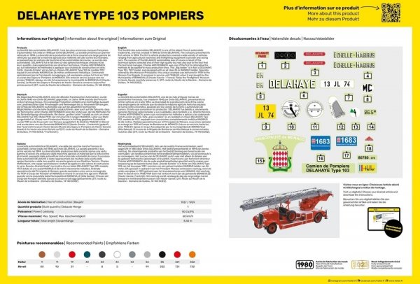 Heller 56780 Delahaye Type 103 Pompiers - Starter Kit 1/24