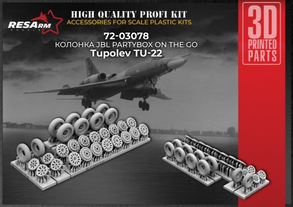 RESArm 72-03078 TU-22 Tupolev - Wheelset (3D resin printing) 1/72