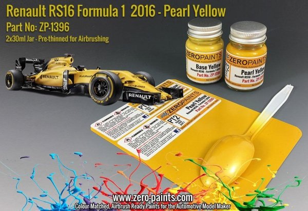 Zero Paints ZP-1396 Renault RS16 Formula 1 2016 - Pearl Yellow Set 2x30ml
