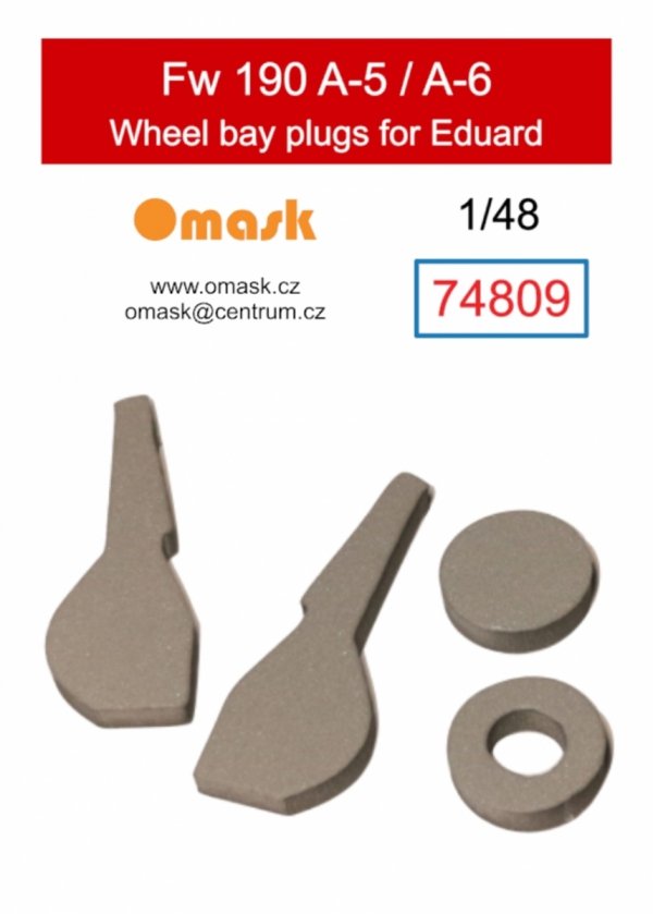 Omask 74809 Fw 190 A-5 / A-6 wheel bay plugs (for Eduard) 1/48