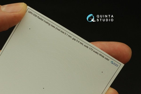 Quinta Studio QRV-045 Radial riveting rows (rivet size 0.2 mm, gap 0.8 mm, suits 1/35-32), Black color 1/32 - 1/35