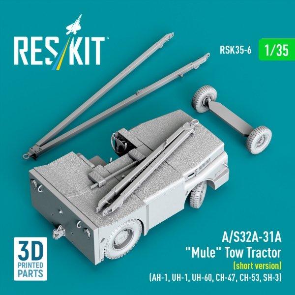 RESKIT RSK35-0006 A/S32A-31A  "Mule" Tow Tractor (short version) (AH-1, UH-1, UH-60, CH-47, CH-53, SH-3) (3D Printed model kit) (1/35)