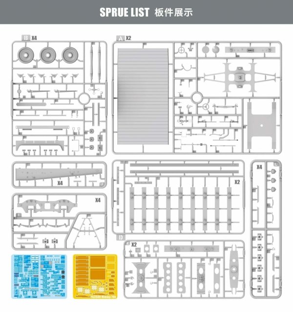 T-Model TK3508 Drehgestell Flachwagen in Regelbauart RLMMP700 (1952-1991) 1/35
