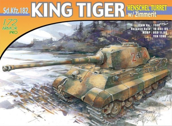 Dragon 7240 King Tiger Henschel Turret w/Zimm. (1:72)