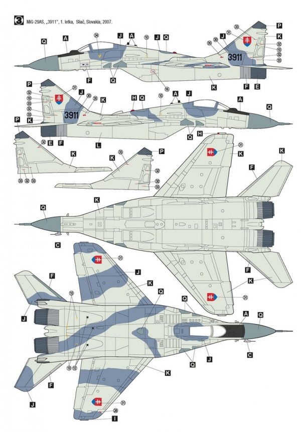 Hobby 2000 48024 MiG-29 Czech &amp; Slovak Air Force ( ACADEMY + CARTOGRAF + MASK ) 1/48