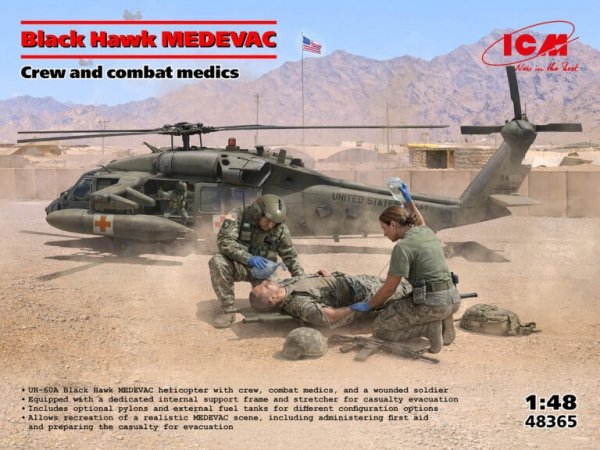 ICM 48365 Black Hawk MEDEVAC with Crew and Combat Medics 1/48