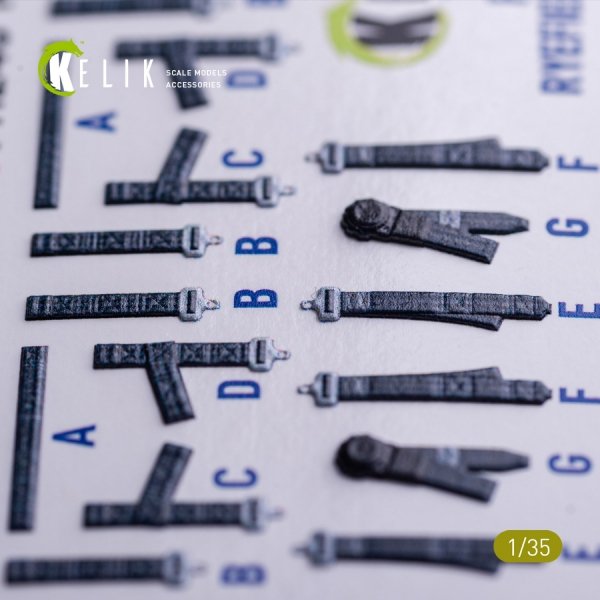 Kelik K35044 M1240A M-ATV seat belts - interior 3D decals for RFM kit 1/35