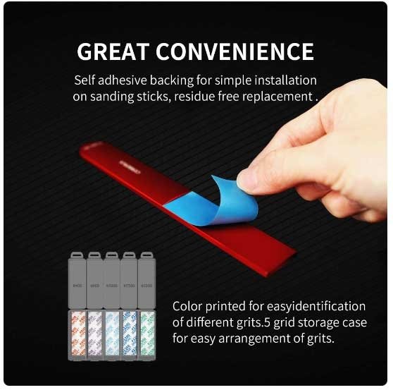 DSPIAE DSP-400 Reusable Self-Adhesive Sandpaper #400 / Samoprzylepny papier ścierny wielokrotnego użytku #400 (75 x 25 mm) 10 pcs