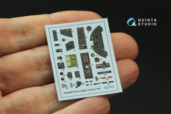 Quinta Studio QD48460 F4U-2 Corsair 3D-Printed coloured Interior on decal paper (Magic Factory) 1/48