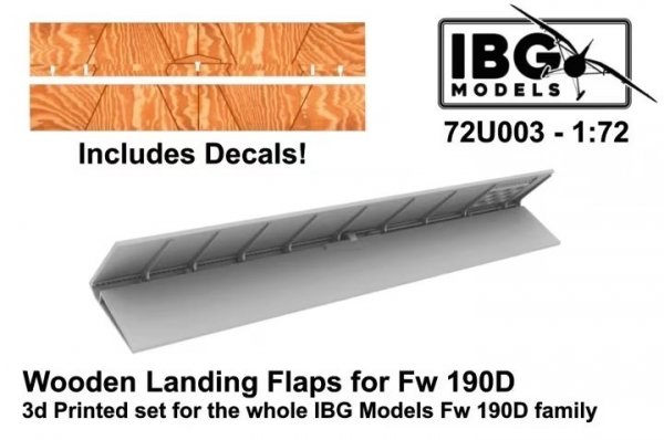 IBG 72U003 Wooden Landing Flaps for Fw 190D 3D printed set