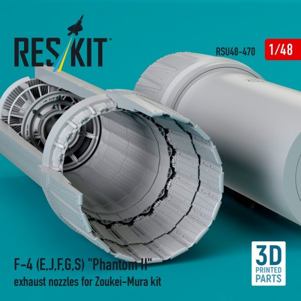 RESKIT RSU48-0470 F-4 (E, J, F, G, S) "Phantom II" exhaust nozzles for Zoukei-Mura kit (3D Printed) (1/48)