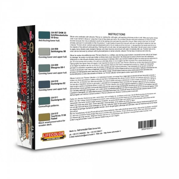 Lifecolor CS12 Acrylic paint set German Navy Set 2 6x22ml