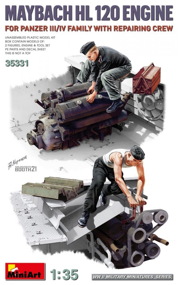 Miniart 35331 MAYBACH HL 120 ENGINE FOR PANZER III/IV FAMILY WITH REPAIR CREW 1/35