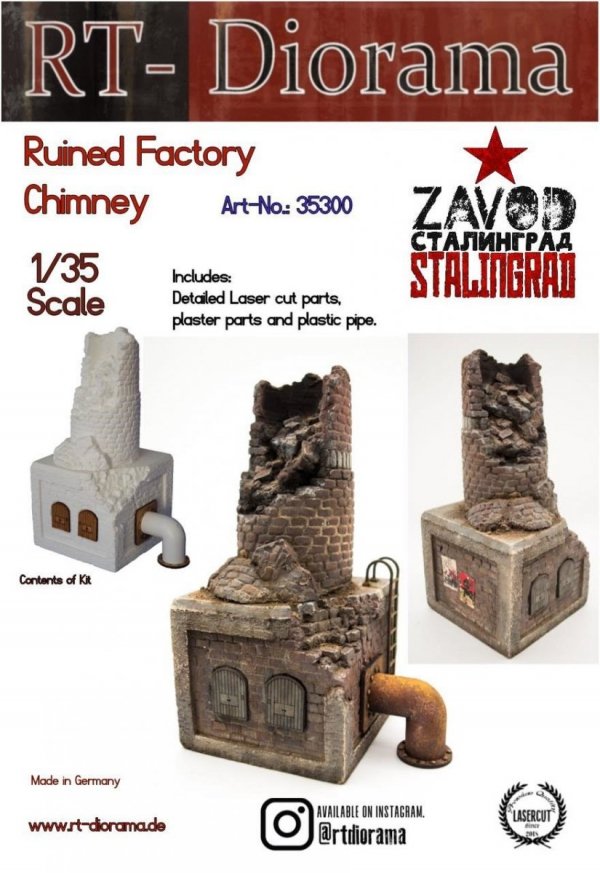 RT-Diorama 35300 Ruined Factory chimney 1/35