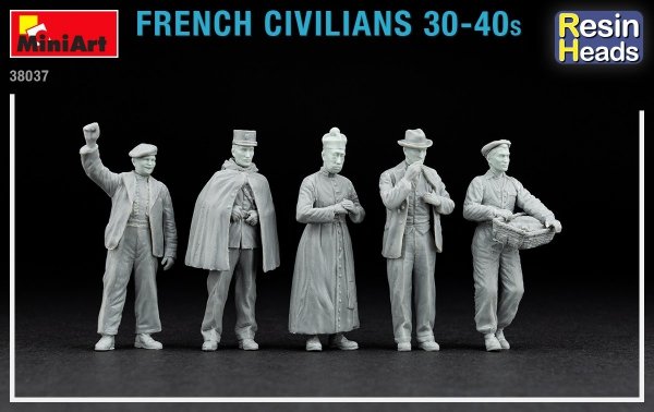 Miniart 38037 French Civilians 30-40s. (resin heads) 1/35