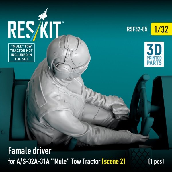 RESKIT RSF32-0085 Female driver for A/S-32A-31A "Mule" Tow Tractor (scene 2) (1 pcs) (3D Printed) (1/32)