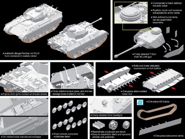 Dragon 7508 Berge-Panther mit Pz.Kpfw.IV Turm (1:72)