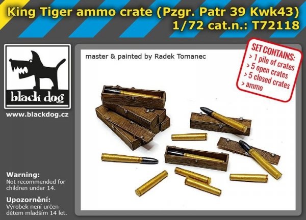 Black Dog T72118 King tiger ammo crate 1/72