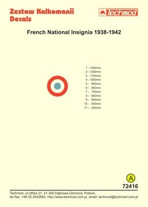 Techmod 72416 - French National Insignia 1938-1942 (1:72)