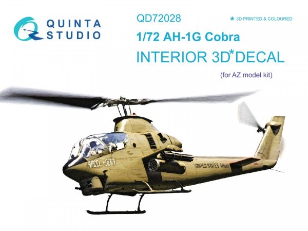 Quinta Studio QD72028 Ah-1G 3D-Printed &amp; coloured Interior on decal paper (AZ models) 1/72