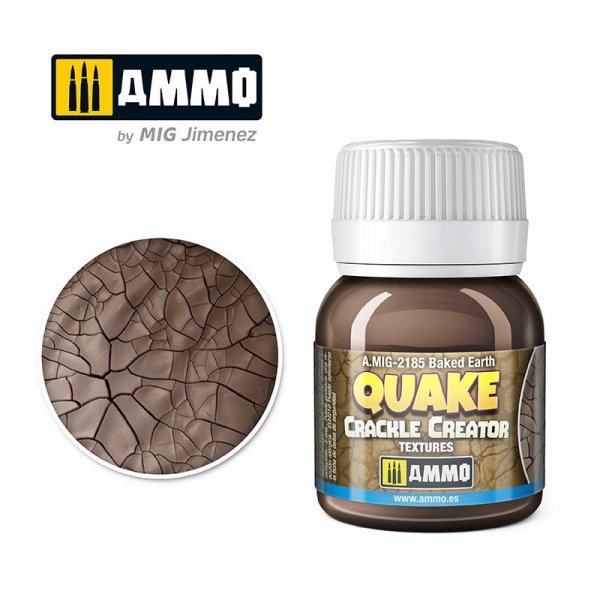 AMMO of Mig Jimenez 2185 QUAKE CRACKLE CREATOR TEXTURES Baked Earth 40ml