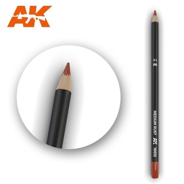 AK Interactive AK10012 Watercolor Pencil MEDIUM RUST