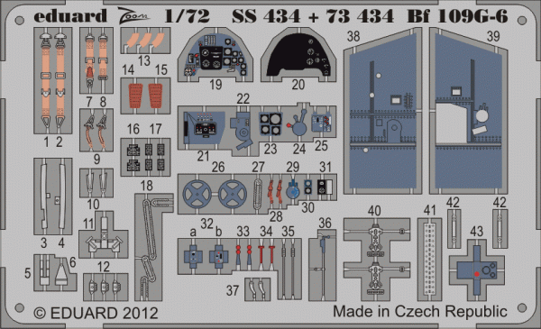 Eduard SS434 Bf 109G-6 S. A. 1/72 ITALERI