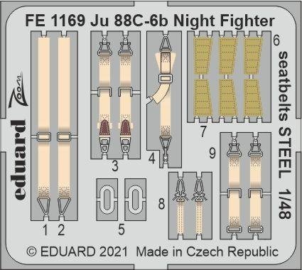 Eduard FE1169 Ju 88C-6b Night Fighter seatbelts STEEL ICM 1/48