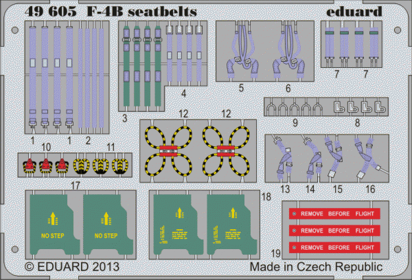 Eduard 49605 F-4B seatbelts 1/48  ACADEMY MINICRAFT