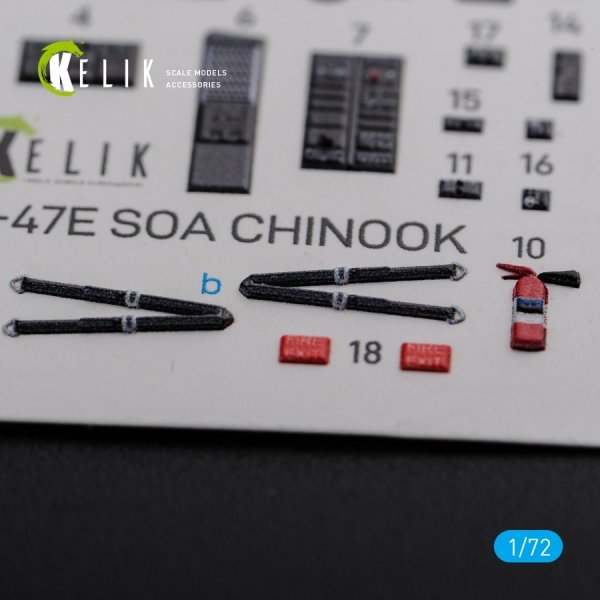 KELIK K72102 MH-47E interior 3D decals for Italeri kit 1/72