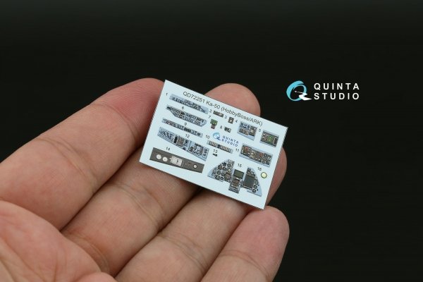 Quinta Studio QD+72251 Ka-50 (blue-grey panels) 3D-Printed &amp; coloured Interior on decal paper (HobbyBoss/ARK) (with 3D-printed resin parts) 1/72