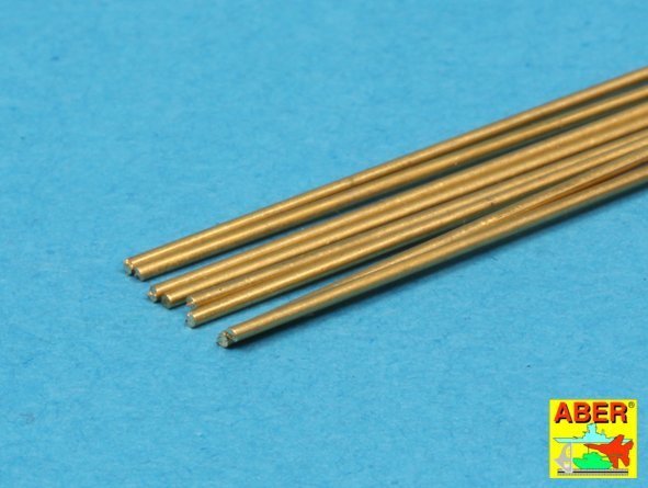 Aber BR06 Brass round rods 0,60 mm length 250 mm x 8 pcs.