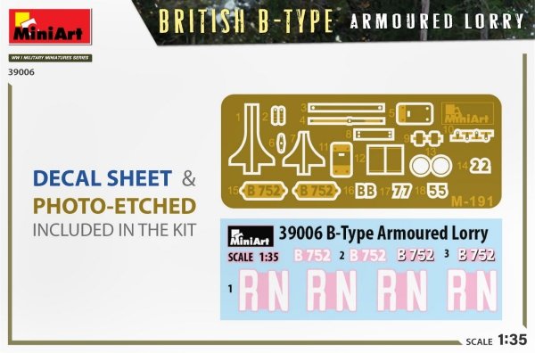 Miniart 39006 BRITISH B-TYPE ARMOURED LORRY 1/35