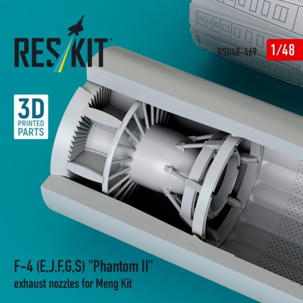 RESKIT RSU48-0469 F-4 (E, J, F, G, S) "Phantom II" exhaust nozzles for Meng kit (3D Printed) (1/48)