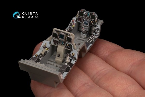 Quinta Studio QD48216 F/A-18D Late 3D-Printed &amp; coloured Interior on decal paper with resin parts (Kinetic) 1/48
