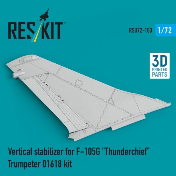 RESKIT RSU72-0183 Vertical stabilizer for F-105G "Thunderchief"  Trumpeter 01618 kit (1/72)
