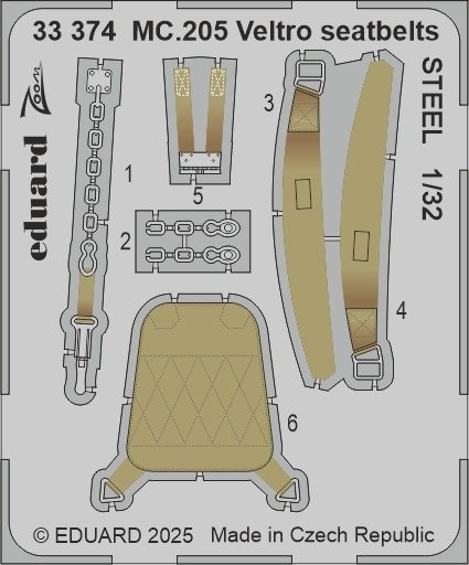 Eduard 33374 MC.205 Veltro Seatbelts Italeri 1/32