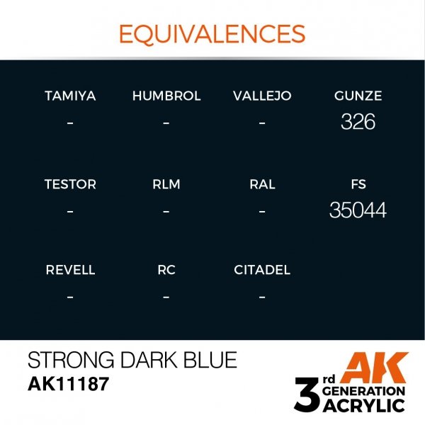 AK Interactive AK11187 STRONG DARK BLUE – STANDARD 17ml