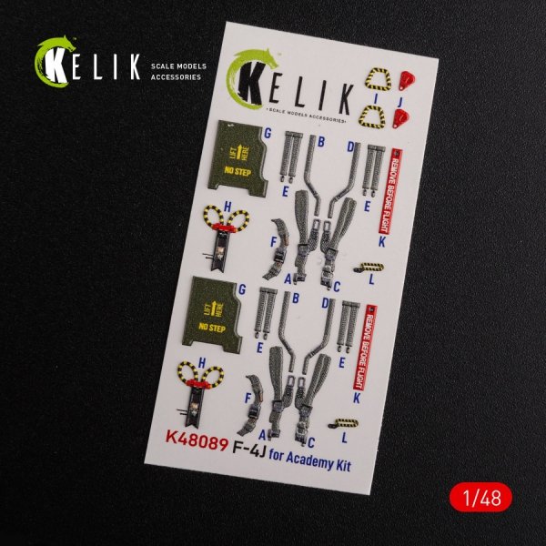 KELIK K48089 F-4J &quot;Phantom II&quot; interior 3D decals for Academy kit 1/48